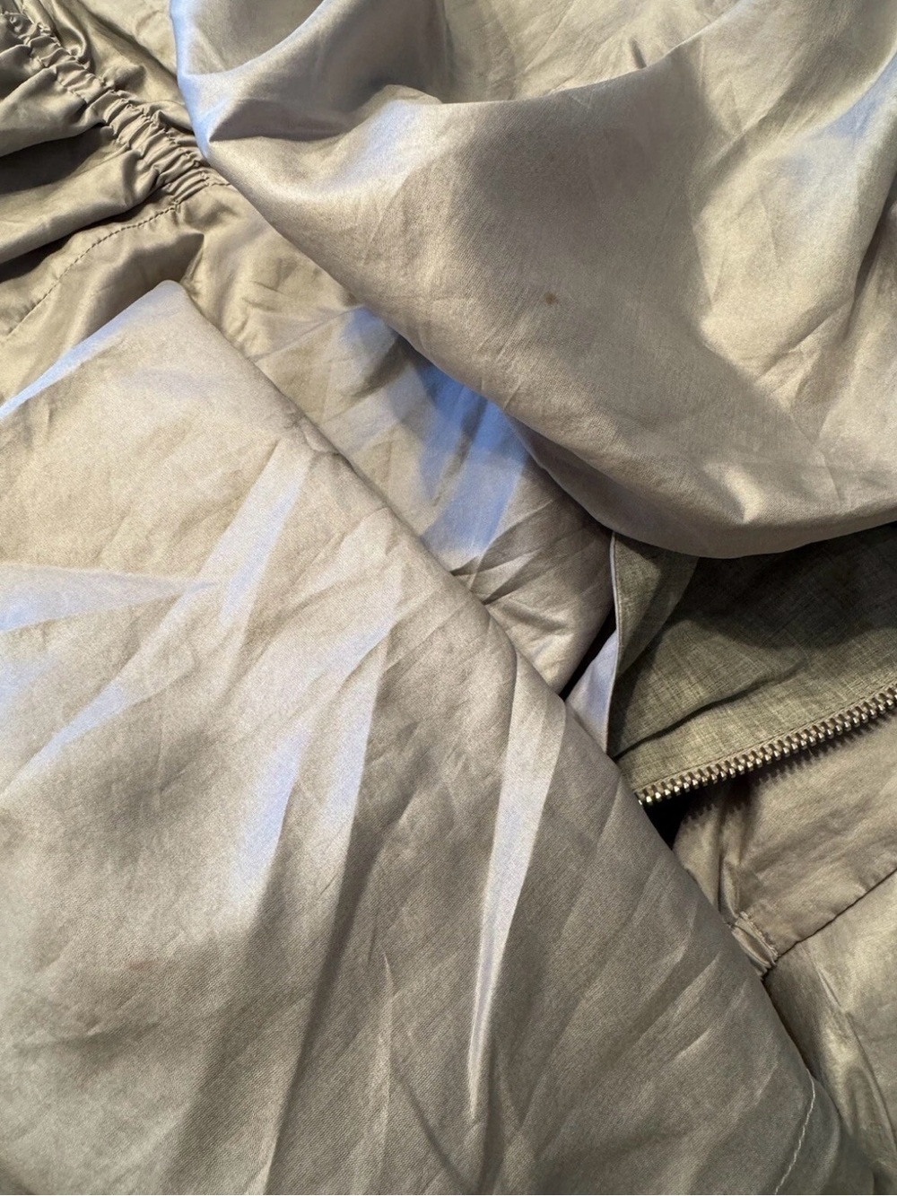 Brunello Cucinelli Windbreaker Hoodie Full Zip Jacket Cotton Silk Rain Grey 44 - Picture 11 of 11